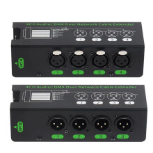 1 Paar 4-Kanal 3-Poliger Audio-/DMX-Über-Netzwerkkabel-Extender DMX512-Netzwerksignal-Extender XLR auf RJ45-Adapter, 1 Stecker + 1 Buchse
