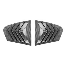Car Rear Triangular Window Louvers Shutters Blinds Cover Trim for 5 Seires G30 2018-2023 Carbon Fiber Pattern