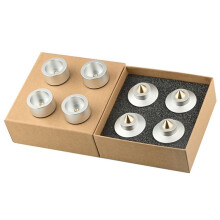 Speaker Spike Stand Voetkussentjes 4-Delige Set Aluminiumlegering & Koper Verstelbare Schokabsorberende Voetjes Pinnen Zilver