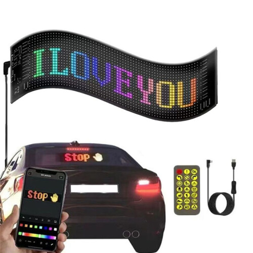 Car LED Logo APP LED Matrix Pixel Panel Night Light DIY Programmable Flexible LED Display for Car Truck 1