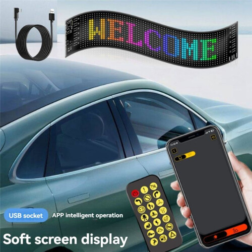 Car LED Logo APP LED Matrix Pixel Panel Night Light DIY Programmable Flexible LED Display for Car Truck 2