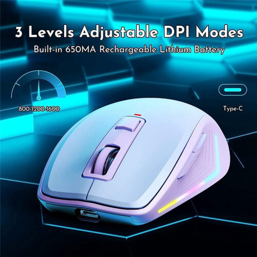 Wireless Mouse, Computer Mouse with RGB Backlit, Rechargeable  Mice, Optical USB Mouse for Home Office 1