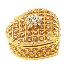 Sieradendoos Ambachten Ornamenten Hartvormige Bruiloftsset Hartvormige Geschenkdoos Ceremonie Bruidscadeau Sieraden, Goud