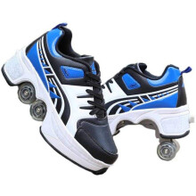 Deform Wheel Skates Shoes 2In1 MultiPurpose Roller Skates 4Wheel Adjustable Quad Boots Model B35 For Adults And Kids