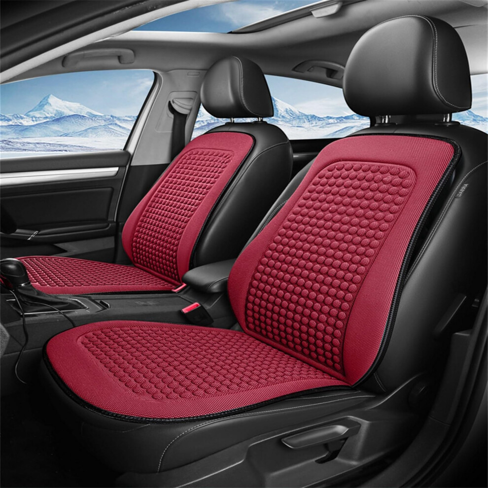 Car Seat Protection Car Interior Universal Breathable Fabric Seat Cover Protector Massage Back Cushion 2Pcs Onecolor 9382693989901