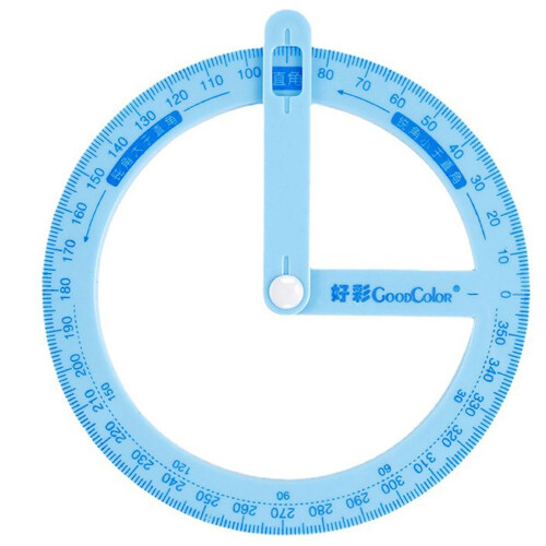360 Degree Protractor Portable Multifunction Circle Protractor With Pointer Blue Angle Ruler