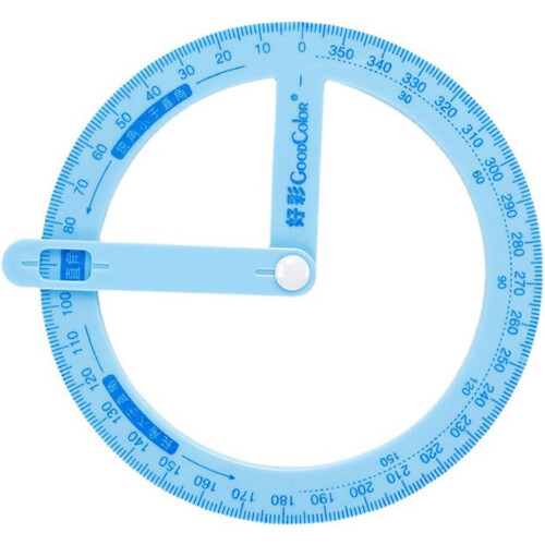360 Degree Protractor Portable Multifunction Circle Protractor With Pointer Blue Angle Ruler 1