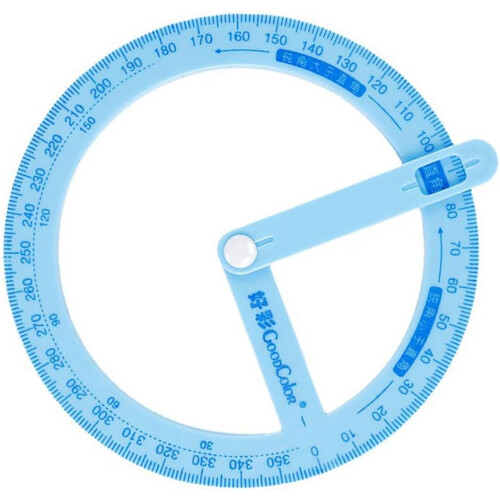 360 Degree Protractor Portable Multifunction Circle Protractor With Pointer Blue Angle Ruler 2