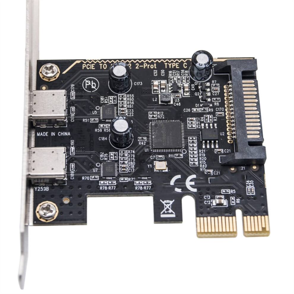 Pcie Usb 3.2 Gen 1 Card With Dual Usbc Ports 1042 Chip 5Gbps Front Panel Expansion Adapter 9382693493248