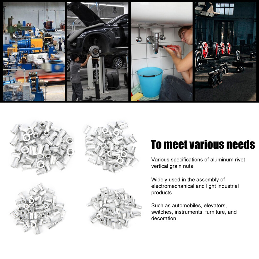 200 STÜCKE Aluminium Nieteinsatzmutter Vertikale