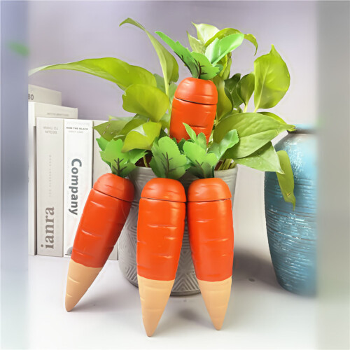 4pcs Easter Carrot Self Watering Stakes Terracotta Water Seepage 1