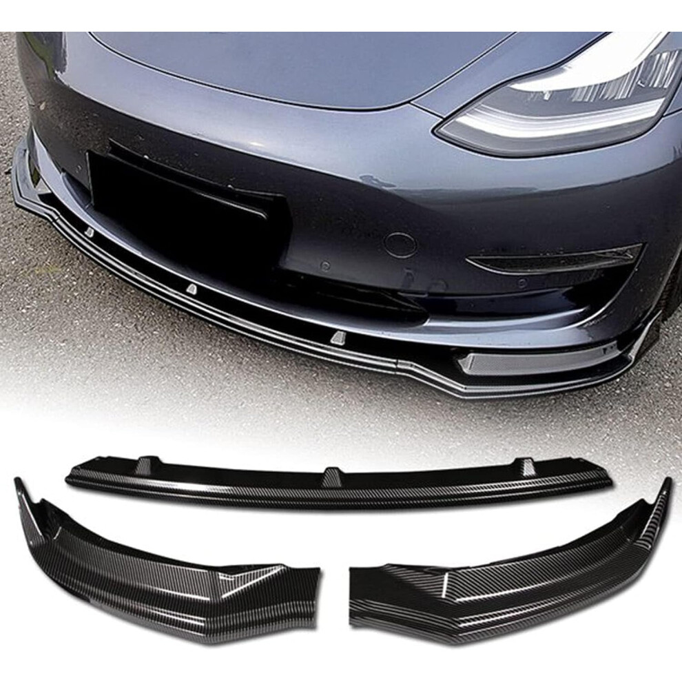 Front Lip Spoiler Carbon Fiber 20172023 Scratch Resistant Front Bumper Protector For Tesla Model 3 9426802750973