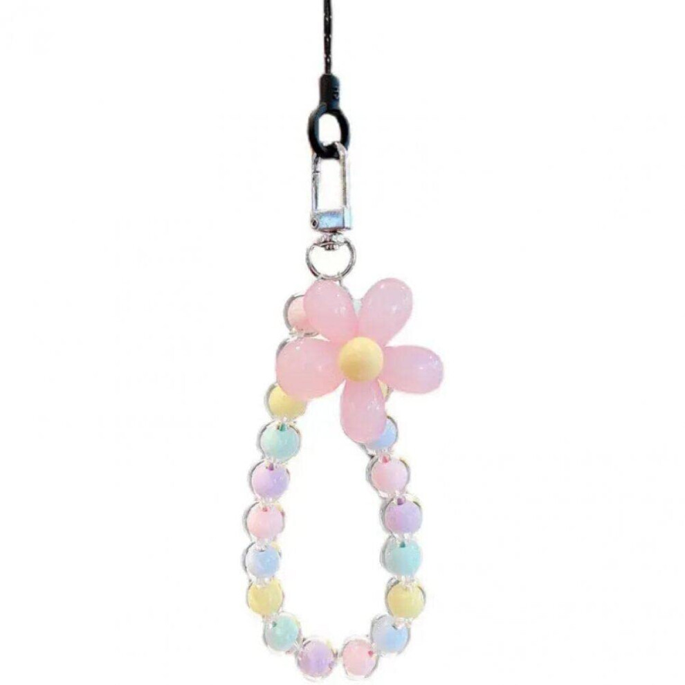 Phone Charm Strap Lanyard Beaded Flower Design, Antilost Wrist Strap, Phone Chain, Case Charm Wallet Decoration 9426802751055