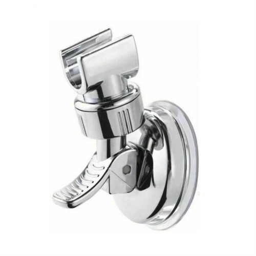 Universal Adjustable Shower Head Holder with Suction Cup, Chrome Plated ABS, Tool Install