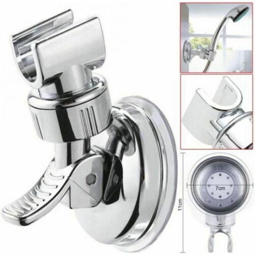 Adjustable Hand Shower Holder with Strong Suction Grip, Chrome Plated Wall Mounted Bracket 2
