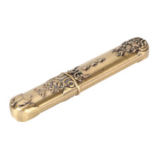 Nähnadeldöschen aus Bronze mit graviertem Muster – Vintage-Stecknadelhalter