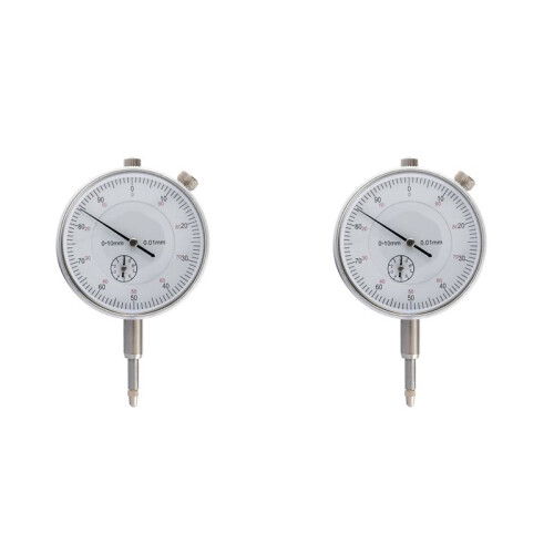 2X Dial Indicator Micrometer Hour Type Indicator Precision Comparator Measuring Clock Indicator Measuring Instrument