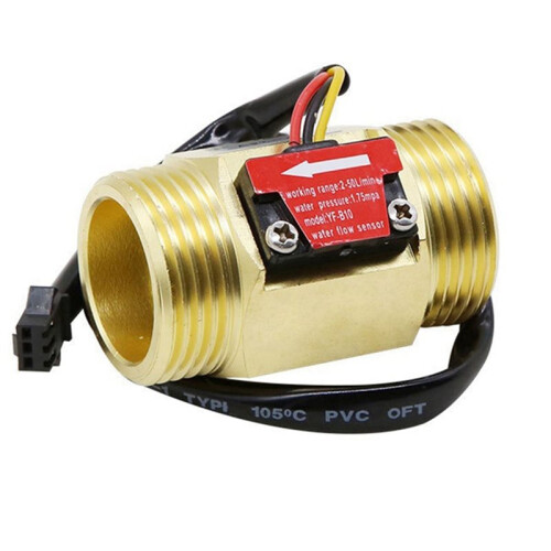 4X Water Flow Sensor Hall Flow Meter 1 Inch External Wire Copper Water Flow Sensor Turbine Flow Meter 1