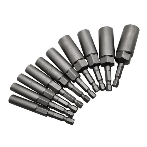 30Pcs 5.5mm-14mm Hex Socket Sleeve Nozzles Nut Driver Set for Power Drills Impact Drivers Power Screwdriver Handle Tools 1