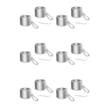 6 Pair Aluminum Alloy Flag Pole Rings 1In, 360 Degree Rotating Flag Mounting Rings for 0.75-1.02 Inch Diameter Flagpole