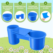 24 Stück Vogeltränke, Futternäpfe, Wasserflaschen, Becher für Käfige, Ideal für Tauben, Flaschen, Hühner, Wachteln, Geflügel, Tränke, Blau