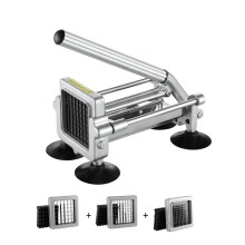 Pommes-frites-Schneider-Duoku-Kartoffelschneider-mit Edelstahlklingen von 1/2", 3/8" und 1/4"-mit Saugnäpfen