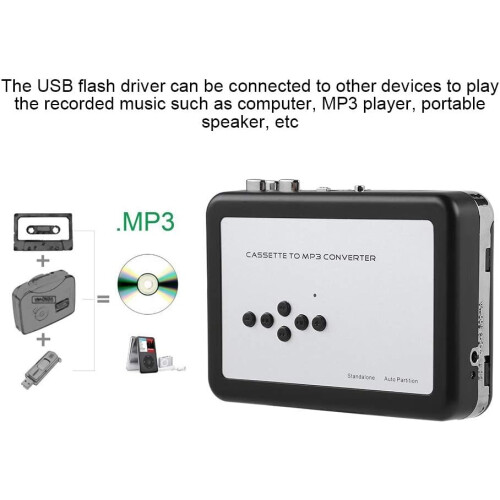 Cassette to MP3 Converter USB with Direct Conversion, Dual Function Portable Cassette Player 2