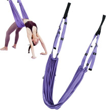 Aerial Yoga Swing With Straps, Purple, Yoga Swing Straps For Dance, AntiGravity Flexibility Trainer, Leg Stretch Strap