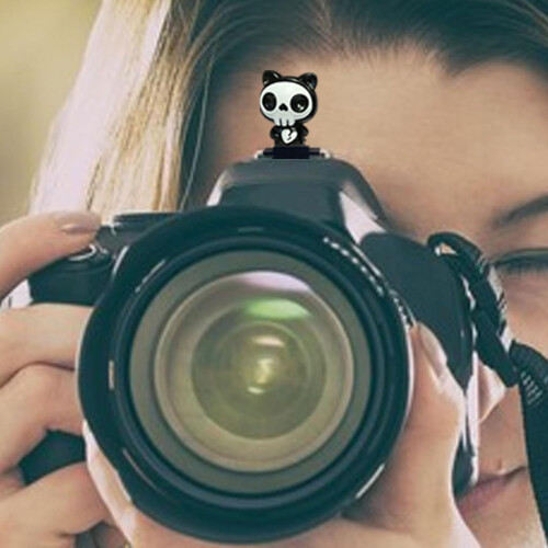 Camera Zappata Protector Protective Cover, Dual Shoe Mount Adapter, Heartbroken Skeleton Design 1