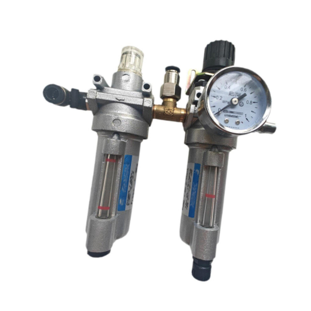 Air Compressor Oil Water Separator With Pressure Gauge, Dual Stage Filtration For Tire Changer 9426802752687