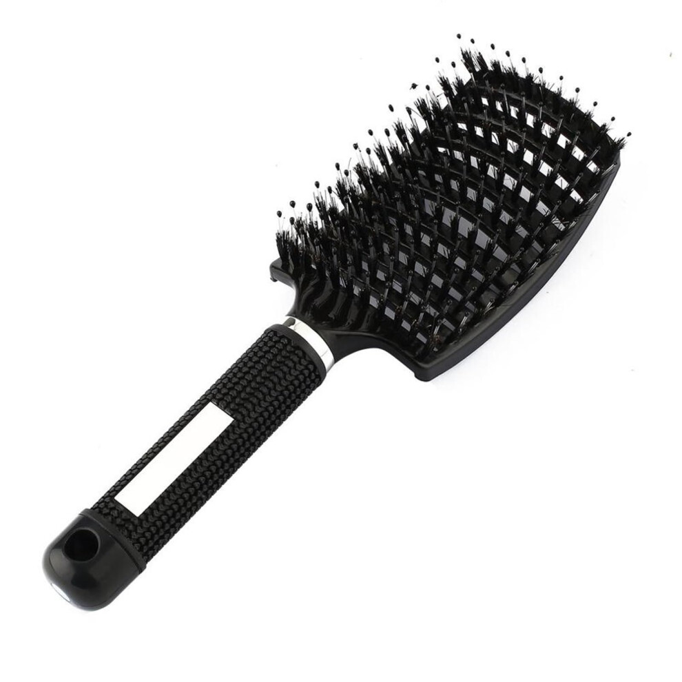 Wide Tooth Comb for Curly Hair with Scalp Massage Design Detangling Brush for Wet Hair Black