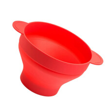 Microwave Popcorn Popper Silicone Maker Bowl with Handles, Collapsible and Dishwasher Safe Red
