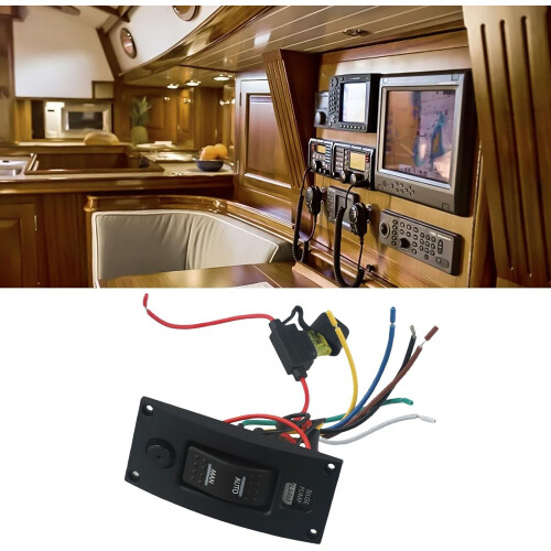 Bilge Pump Control Panel with Audible Alarm, Automatic Pump Control, IP66 Waterproof for Marine 1