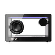 Portable Retro Bluetooth Speaker Clock Wireless HiFi Transparent Soundbar RGB Light TF Card Music Player Ref: 9109