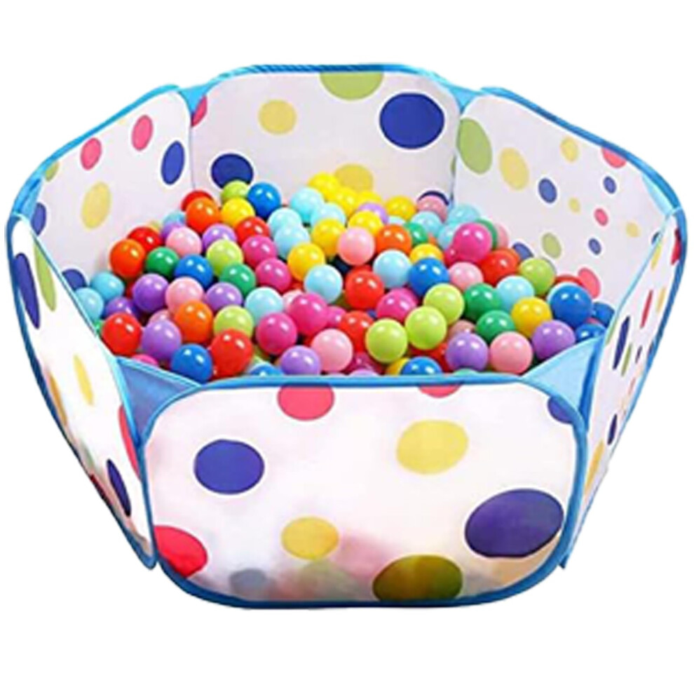 Large Indoor Outdoor Ball Pit for Kids, Hexagon Pop Up Playpen with Balls and Storage Bag