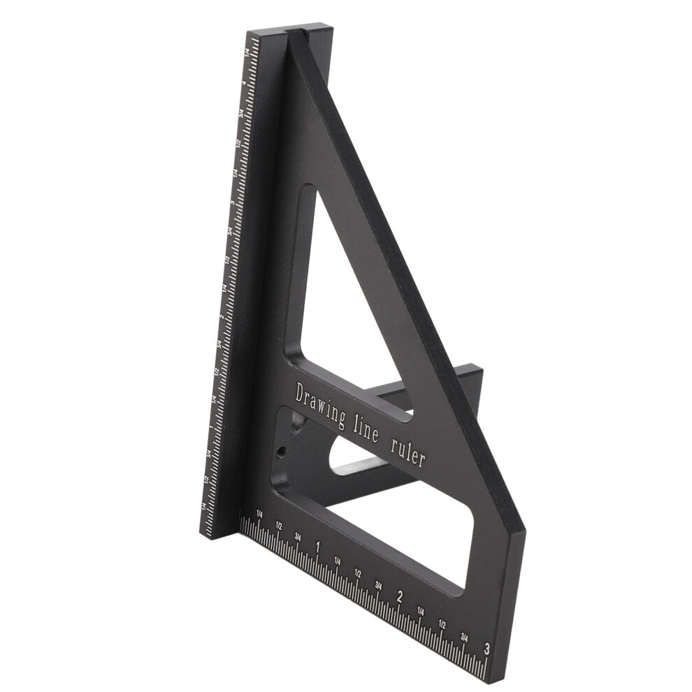 Versatile Woodworking Square Protractor 45/90 Degree Miter, Anodized Aluminum Triangular Ruler Carpenter Layout Blue 9189345462573