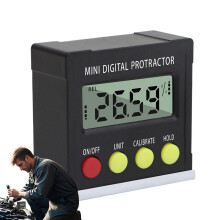 Digital Angle Gauge Inclinometer, Battery Operated Protractor With Magnetic Bottom For Carpentry, Construction Projects