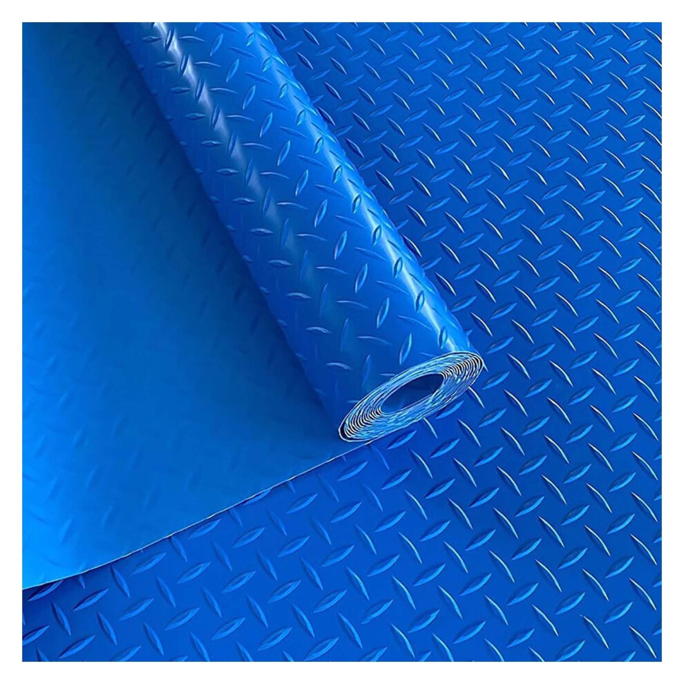 Garage Floor Mat Waterproof Nonslip Rubber Pvc Flooring For Workshop And Gym Blue 90X200cm 9189345462795