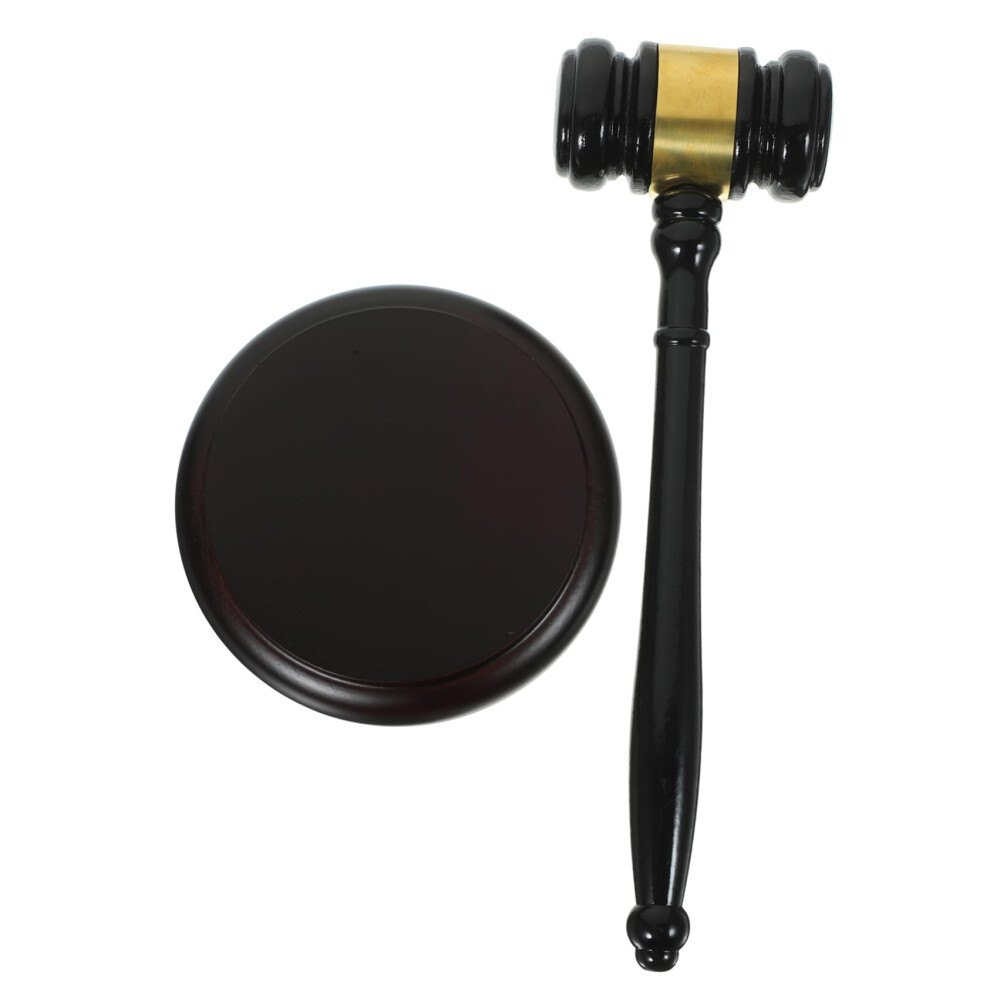 Wooden Judge Gavel With Sound Block Clear Loud Knock Durable Grip For Courtroom Or Auction 9426802753387