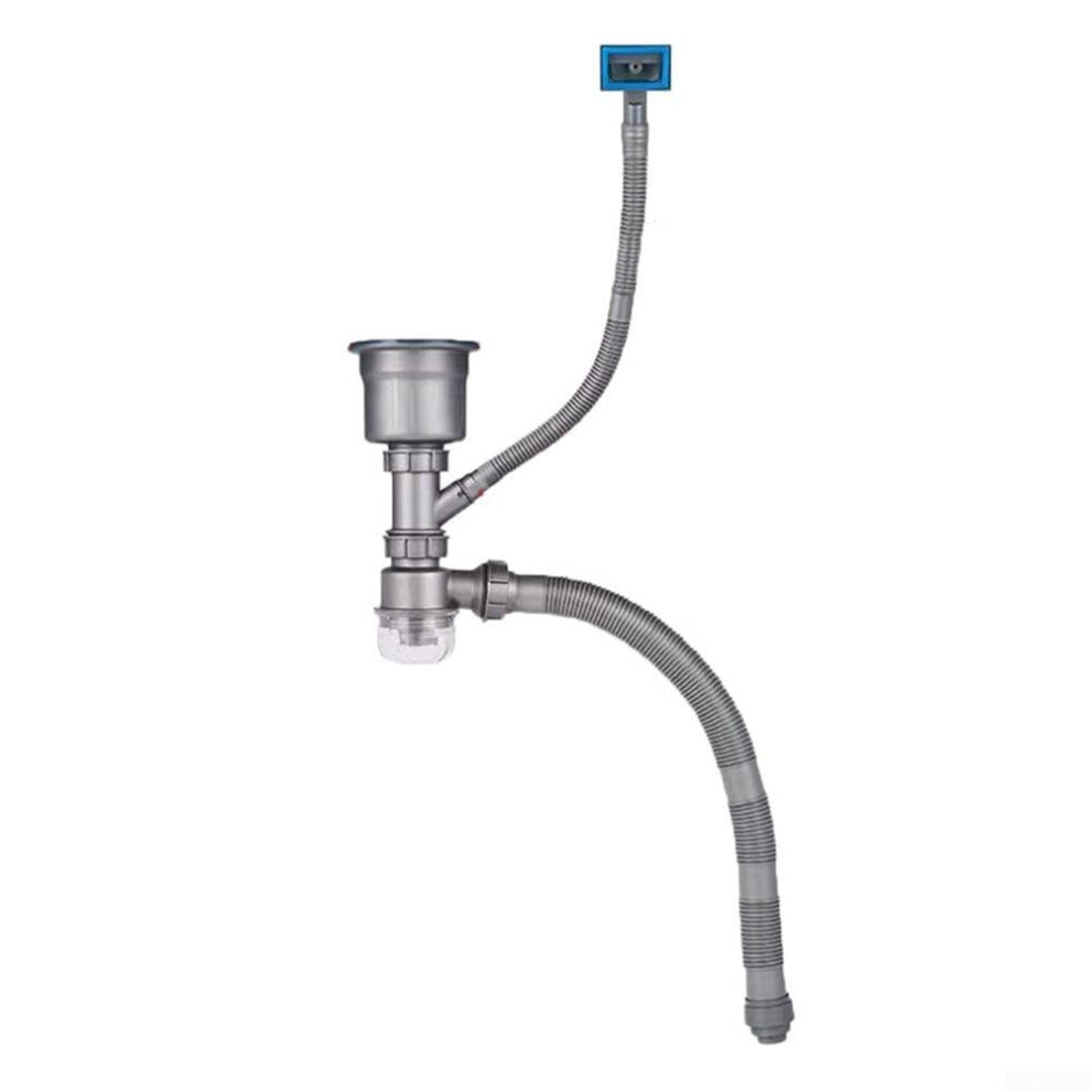 Flexible Kitchen Sink Drain Pipe Kit With Odorproof Seal For Dual Sink Waste Water System 9347817391428