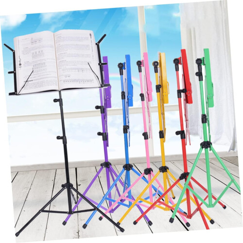 Adjustable Height Folding Music Stand Black Metal Tripod Lightweight Foldable MultiAngle Design 1
