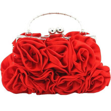 Women's Floral Clutch Bags Party Wedding Evening Handbag Red Detachable Chain Banquet Clutch Bag