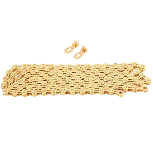 10 Speed Gold Bicycle Chain 116 Links with Quick Install Links 1