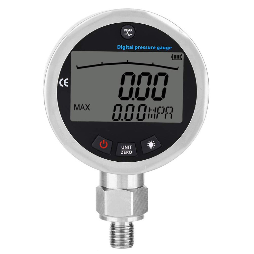 3.15 Stainless Steel Digital Hydraulic Pressure Gauge, 040 Mpa, 10000 Psi, G1/4 Connector, Hydraulic Manometer Tester 9347817392623