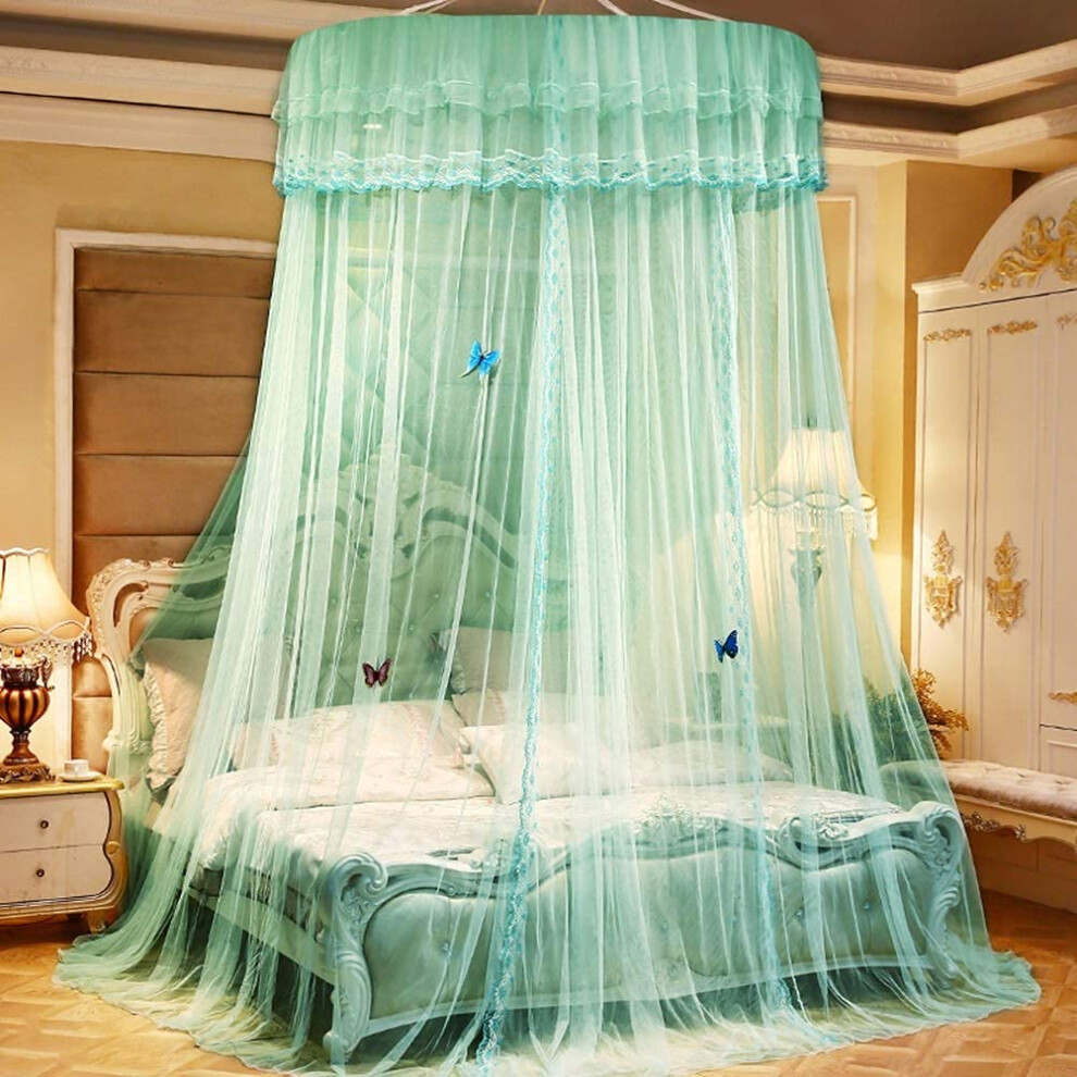 Embroidery Ruffle Mosquito Net For Bed Canopy Purple Curtains Bedding Decor For Girls Women Kids Toddlers Crib Adult