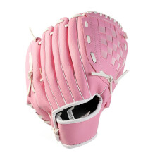 Baseball Glove 1Pc Faux Leather Training Glove for Kids and Adults, Left Hand, Pink, Size S