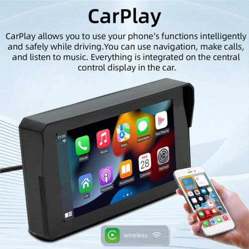 Motorcycle 5Inch Navigation Screen  Portable Waterproof Screen Wireless Carplay Android Auto MP5 Player 1
