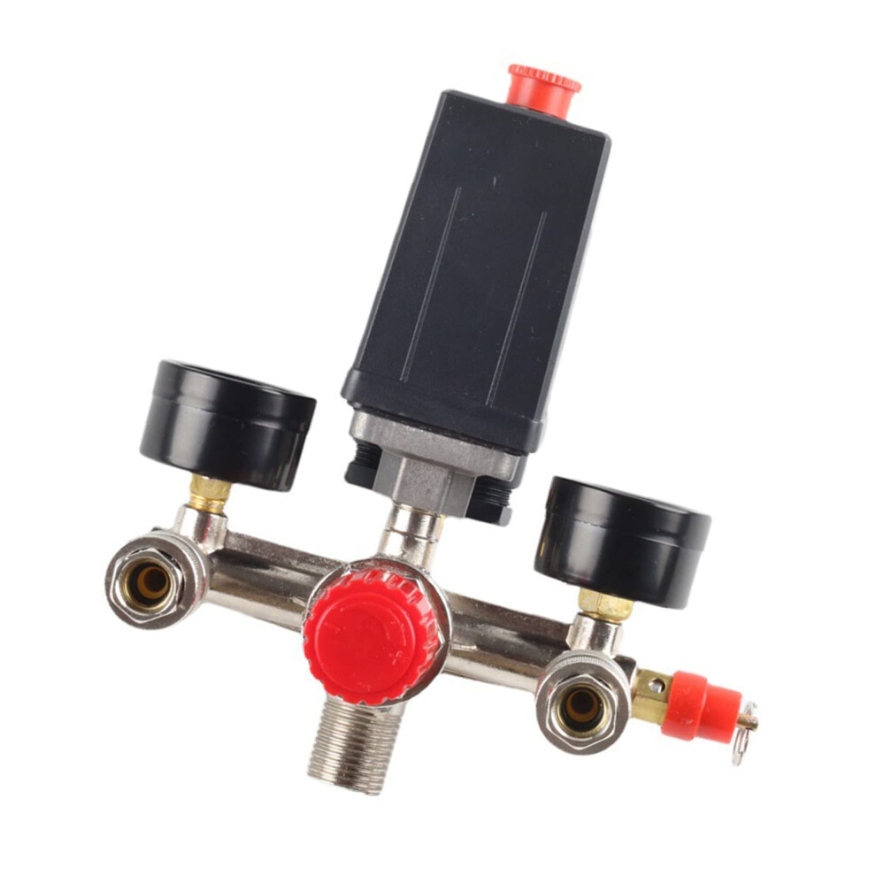 380V Air Compressor Pressure Switch With Dual Gauges, Wide Range 90125 Psi, Easy Install 9189345464034