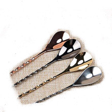 Cocktail Mixer Spoon Stainless Steel, Twisted Bar Spoon, Long Cocktail Stirrer, Bar Spoon For Drinks