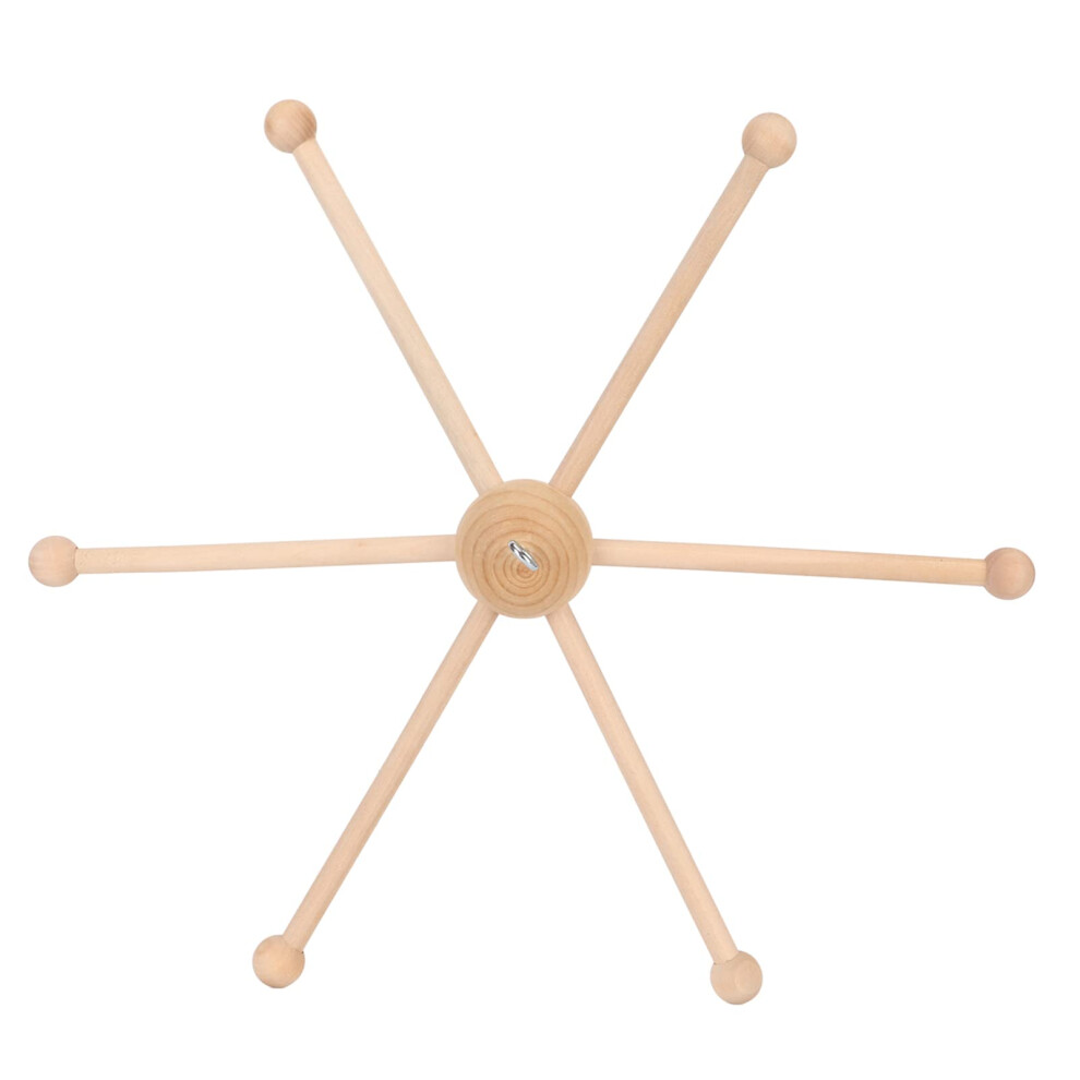 Wooden Mobile Frame Kit SixLeg Ceiling Mobile Frame For Baby Crib Hanger Wood Bell Wind Chimes Toy Decor